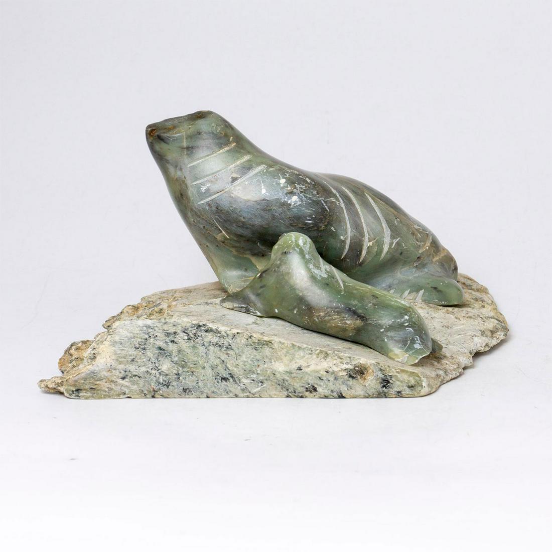 N Natchik, Signed Soapstone Sculpture, Seals (1 of 3)