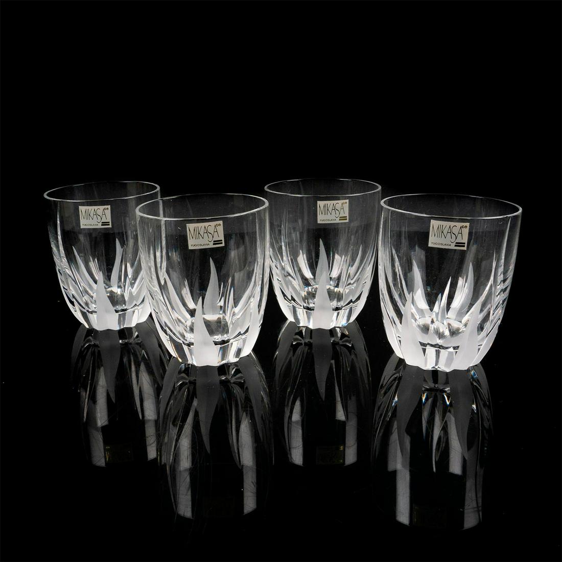 4pc Mikasa Double Old Fashion Crystal Drinkware (1 of 5)
