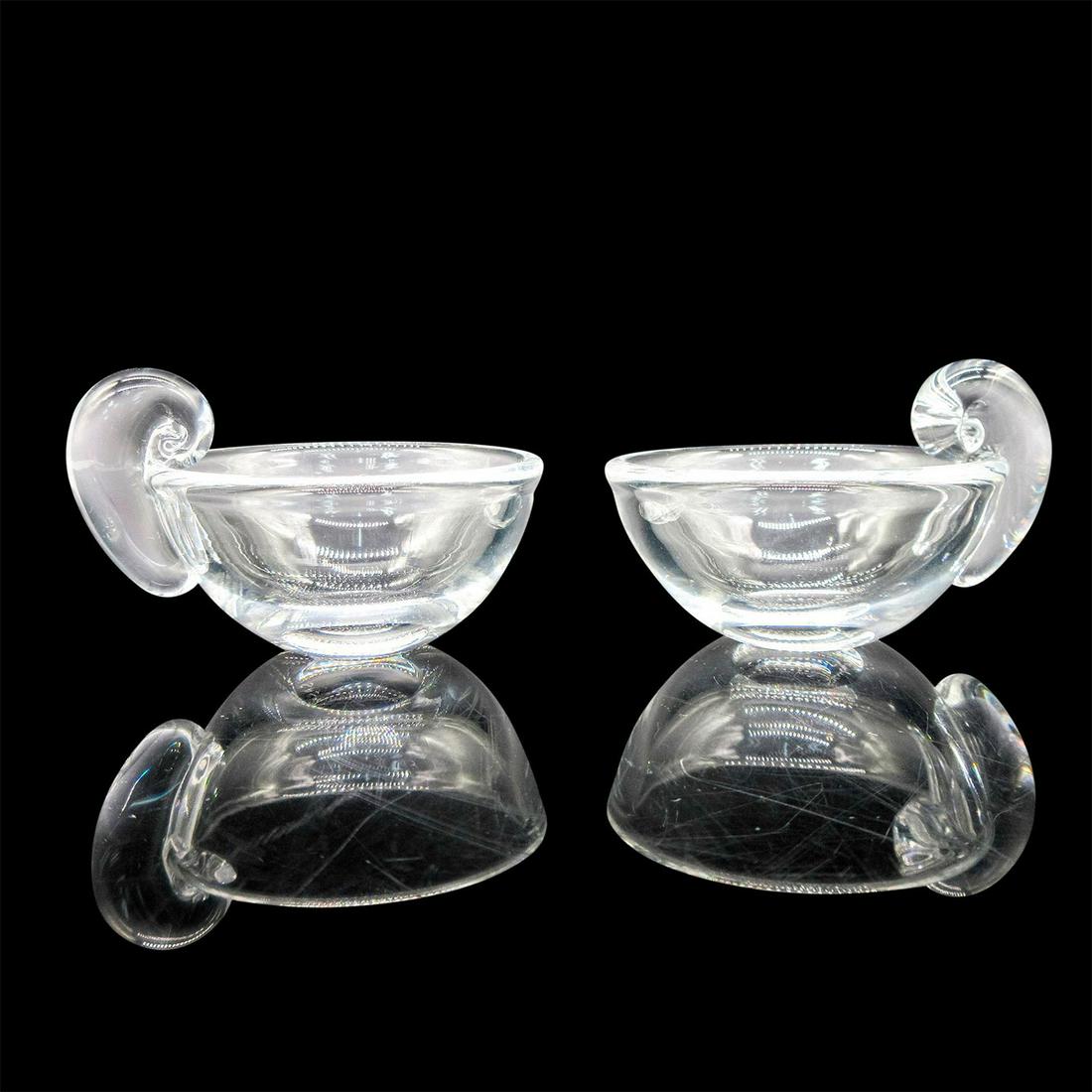 2pc Steuben Crystal Mini Dishes, Scroll (1 of 3)
