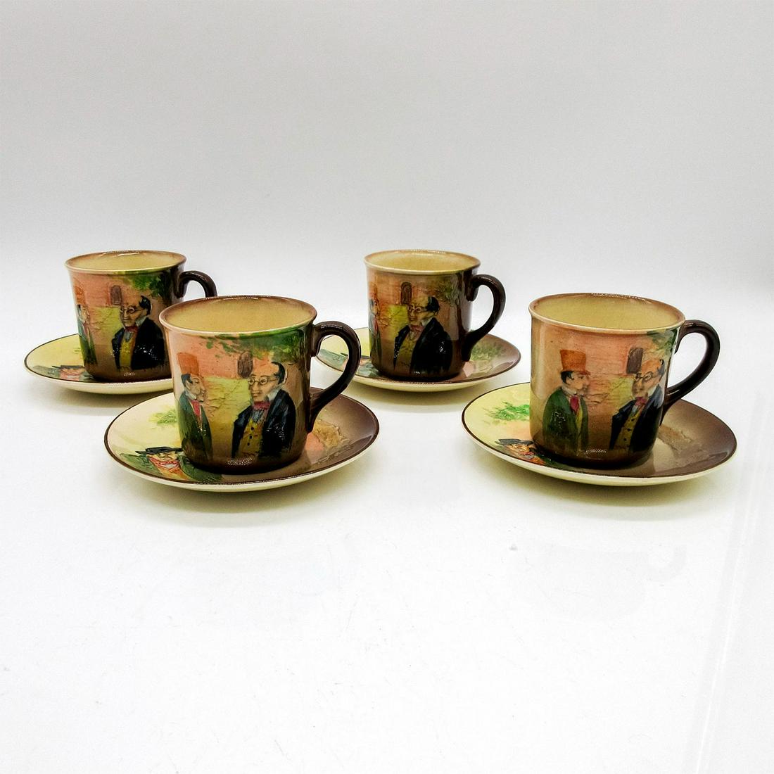 Set of 4 Royal Doulton Seriesware Dickens Cups & Saucers (1 of 6)