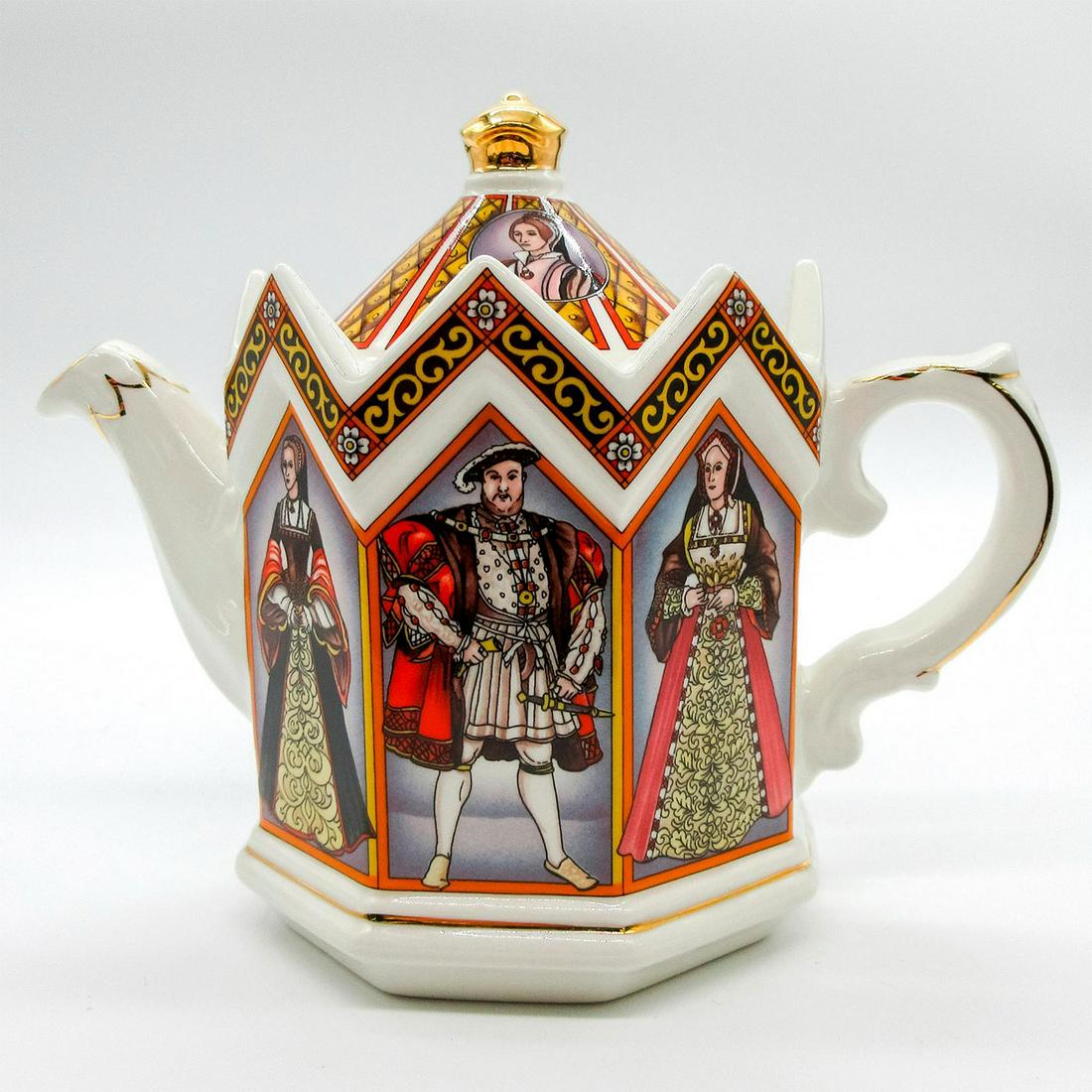 Sadler Lidded Teapot, King Henry VIII and His Six Wives (1 of 7)