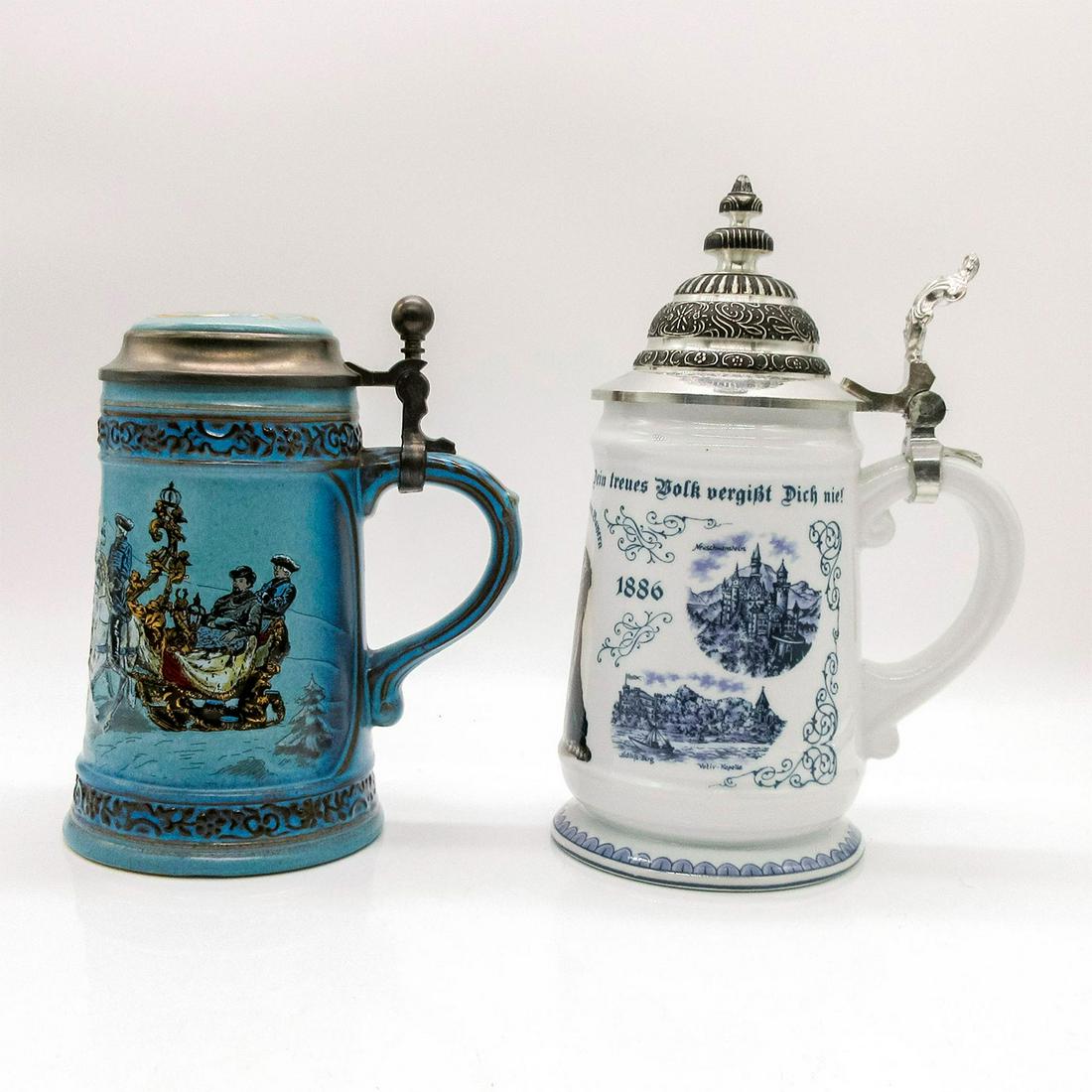 2pc Vintage German Gerz Scenery Beer Steins (1 of 8)
