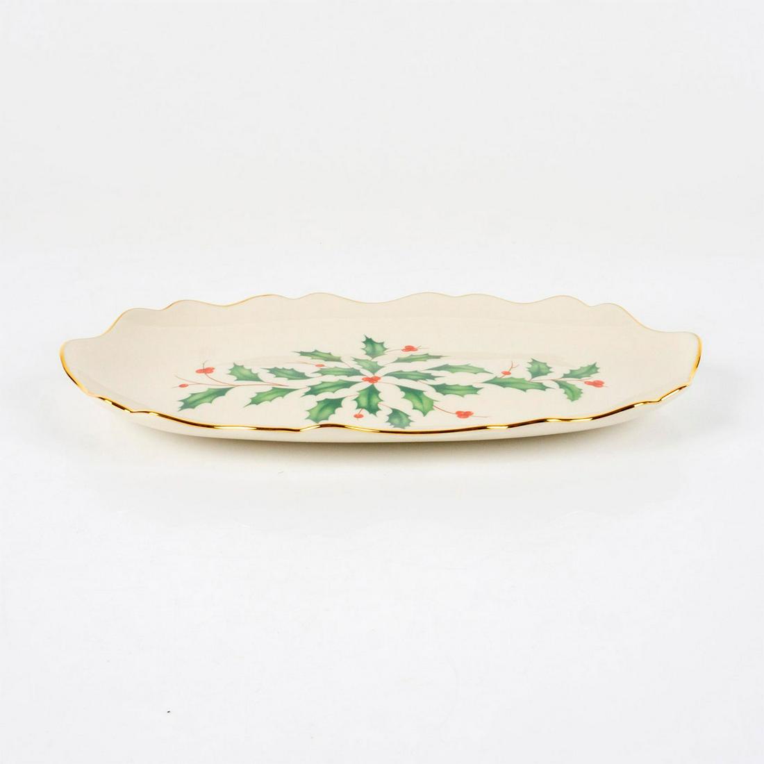 Lenox Porcelain Appetizer Serving Tray, Holly and Berries (1 of 6)