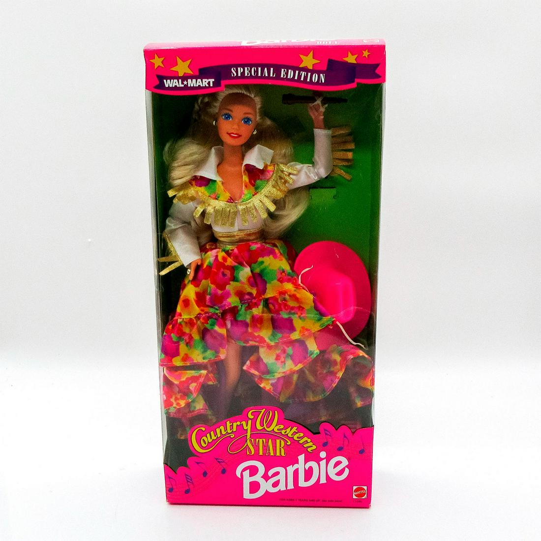 Vintage Mattel Barbie Doll, Country Western Star: Walmart Exclusive. Featuring the sweetheart of country sound in brightly colored outfit with microphone and hat. Special Edition. #11646. In original box, unopened. Dimensions of box: 13"L x 2.5&#