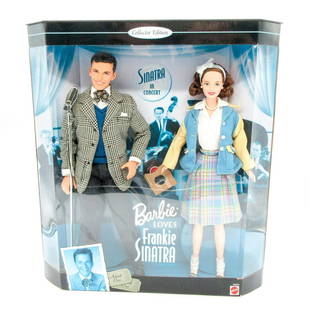 Vintage Mattel Barbie Doll, Loves Frankie Sinatra Gift Set: Collector Edition. #22953. In original box. Dimensions of box: 12.25&#34;L x 3.25&#34;W x 13.5&#34;H. #Barbie #Mattel Issued: 1999 Dimensions: 11.5" H Manufacturer: Mattel Country of Origin: China