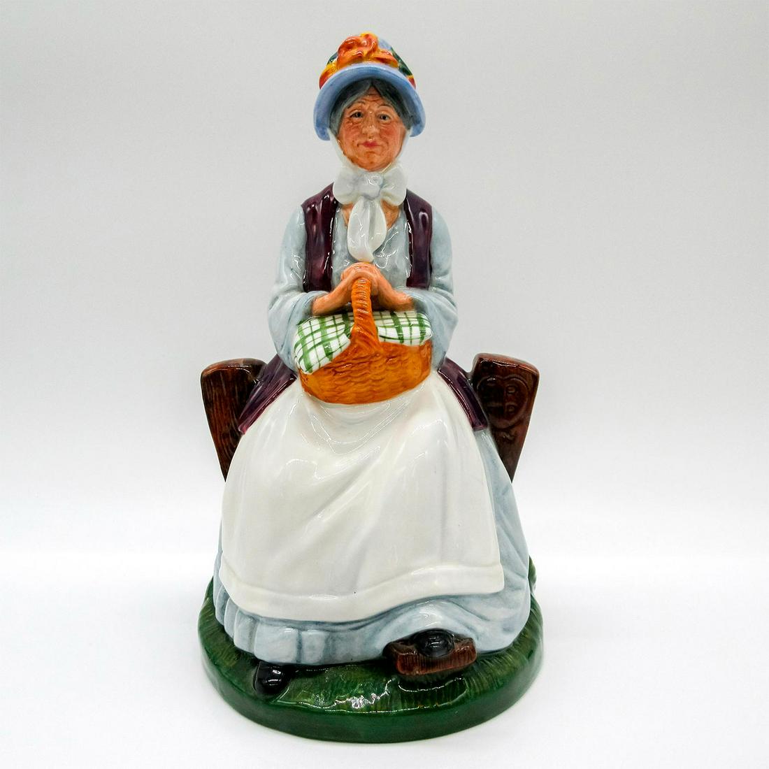 Rest Awhile HN2728 - Royal Doulton Figurine: Part of the Golden Years collection. Royal Doulton backstamp. Artist: William K. Harper Issued: 1981 - 1984 Dimensions: 8"H Manufacturer: Royal Doulton Country of Origin: England
