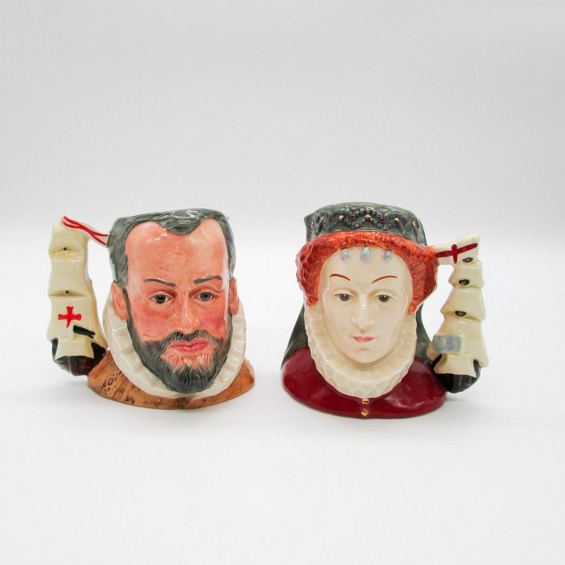 Queen Elizabeth I and King Philip of Spain Pair D6821 & D6822 - Small - Royal Doulton Character (1 of 6)