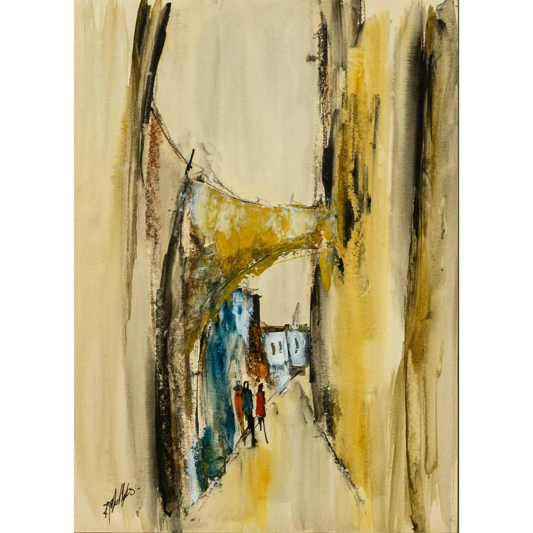 Edward Ben Avram (Israeli b. 1941) Signed, Watercolor Painting (1 of 10)