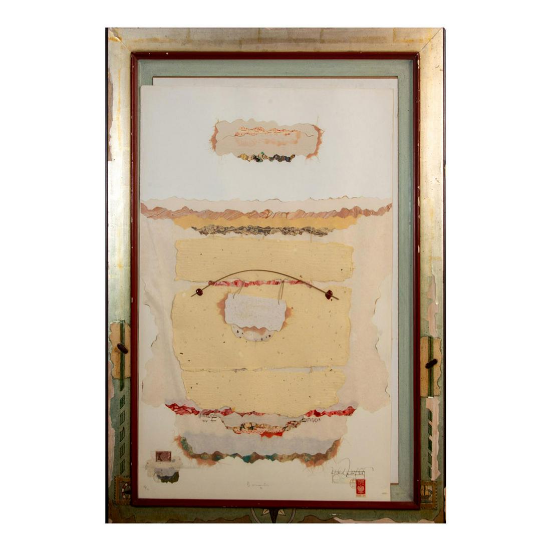Ricardo Benaim (Venezuelan, b. 1949) Mixed Media: Limited edition artwork. Untitled. Pencil signed and dated 1988 lower middle. Numbered 56/99 lower left. Measures 54" x 33" including frame. #Art #HomeDecor This lot has no reserve. Artist: Ricardo Be