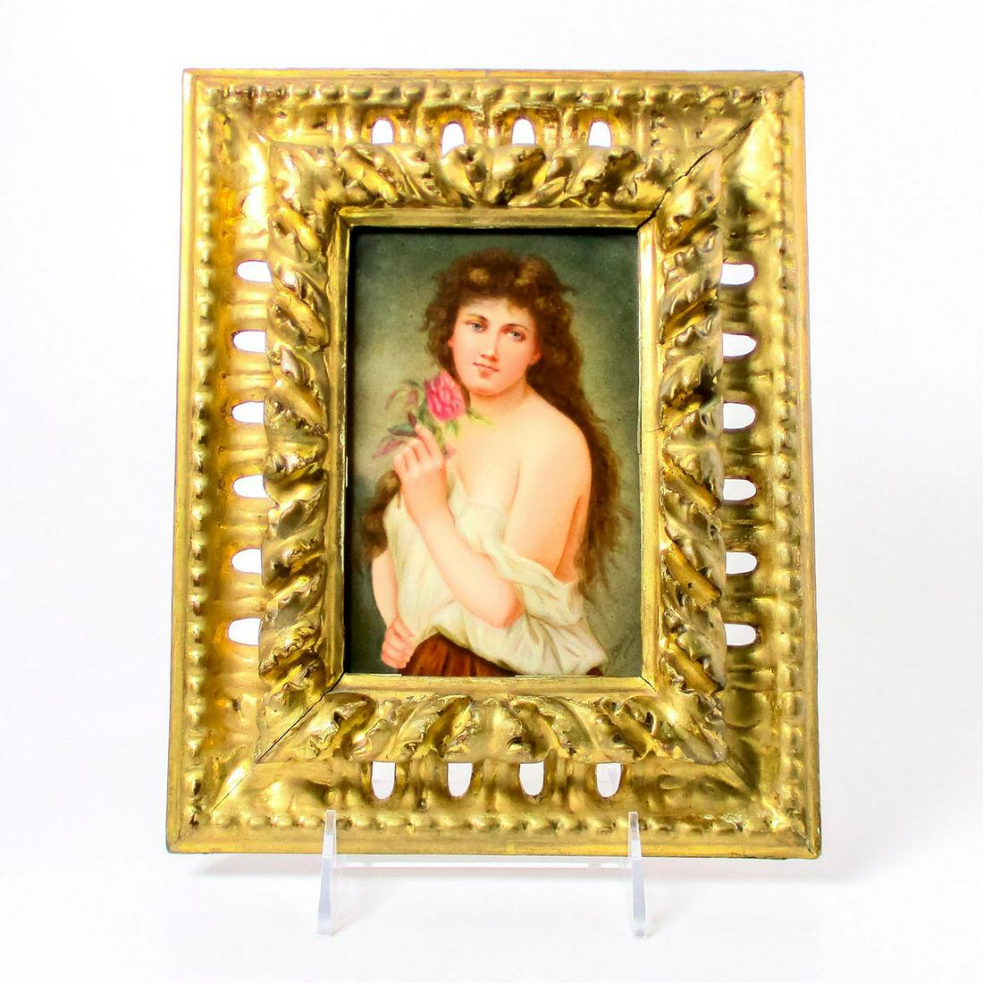 Antique German Porcelain Plaque Painted by Ernst Brocker (1 of 6)