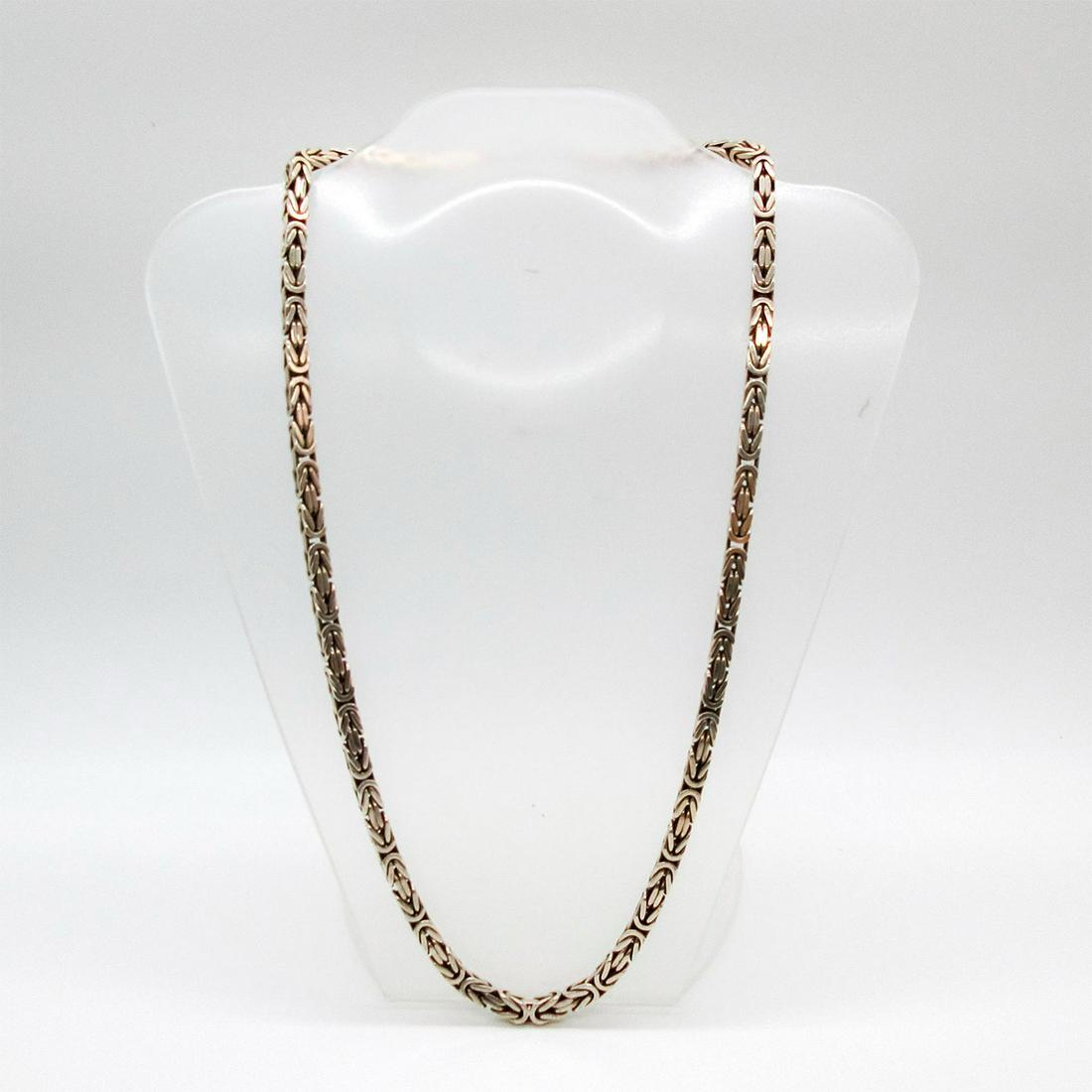 Men's Heavy Sterling Silver Byzantine Link Necklace (1 of 4)