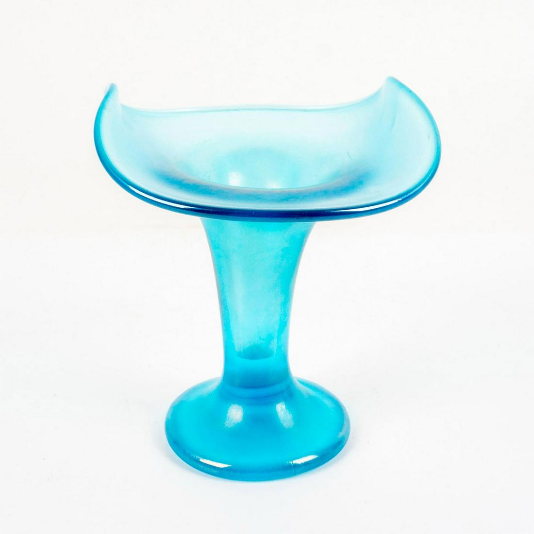 Loetz Art Glass Blue Iridescent Vase (1 of 4)