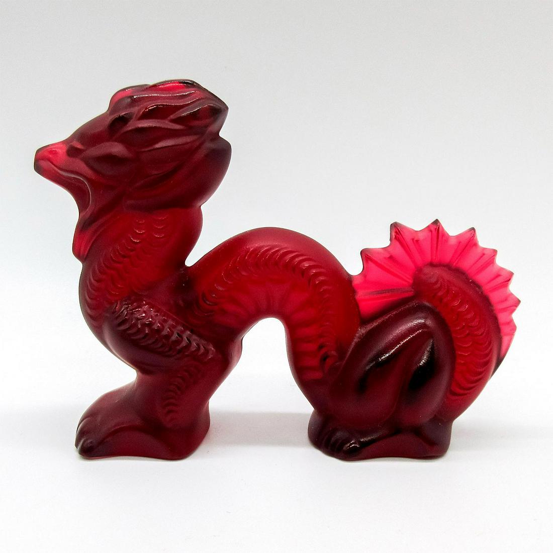 Lalique Miniature Glass Figurine, Red Dragon (1 of 5)