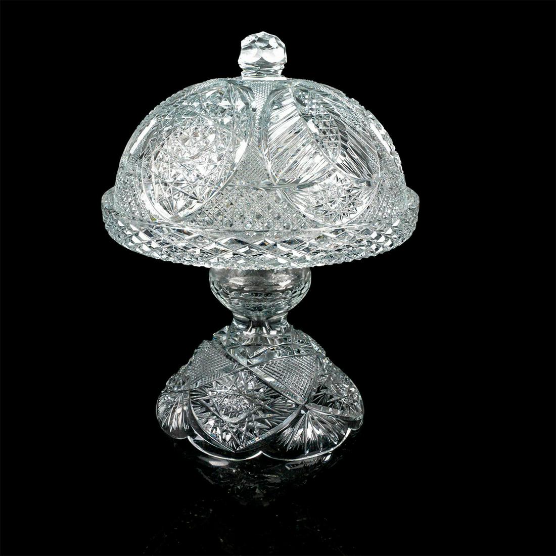 Large Vintage American Brilliant Cut Crystal Cake Stand (1 of 5)