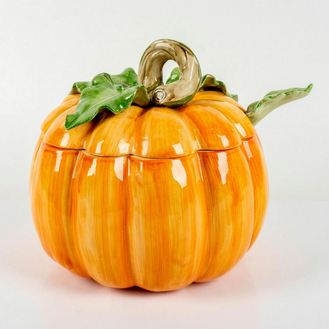 Fitz and Floyd Pumpkin Tureen with Ladle (1 of 5)
