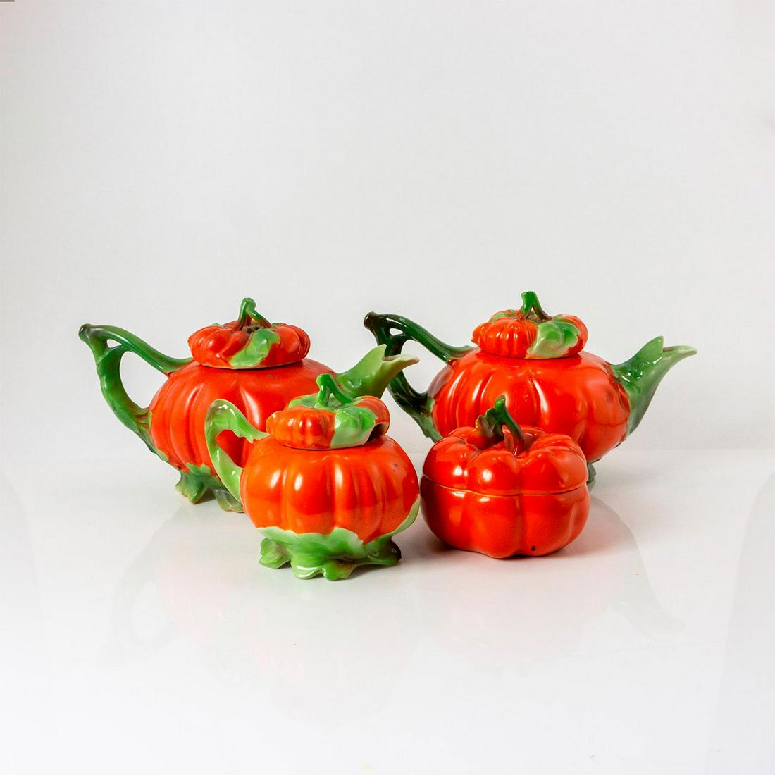 4pc Vintage Royal Bayreuth Bavaria Porcelain Tomato Tea Set (1 of 3)