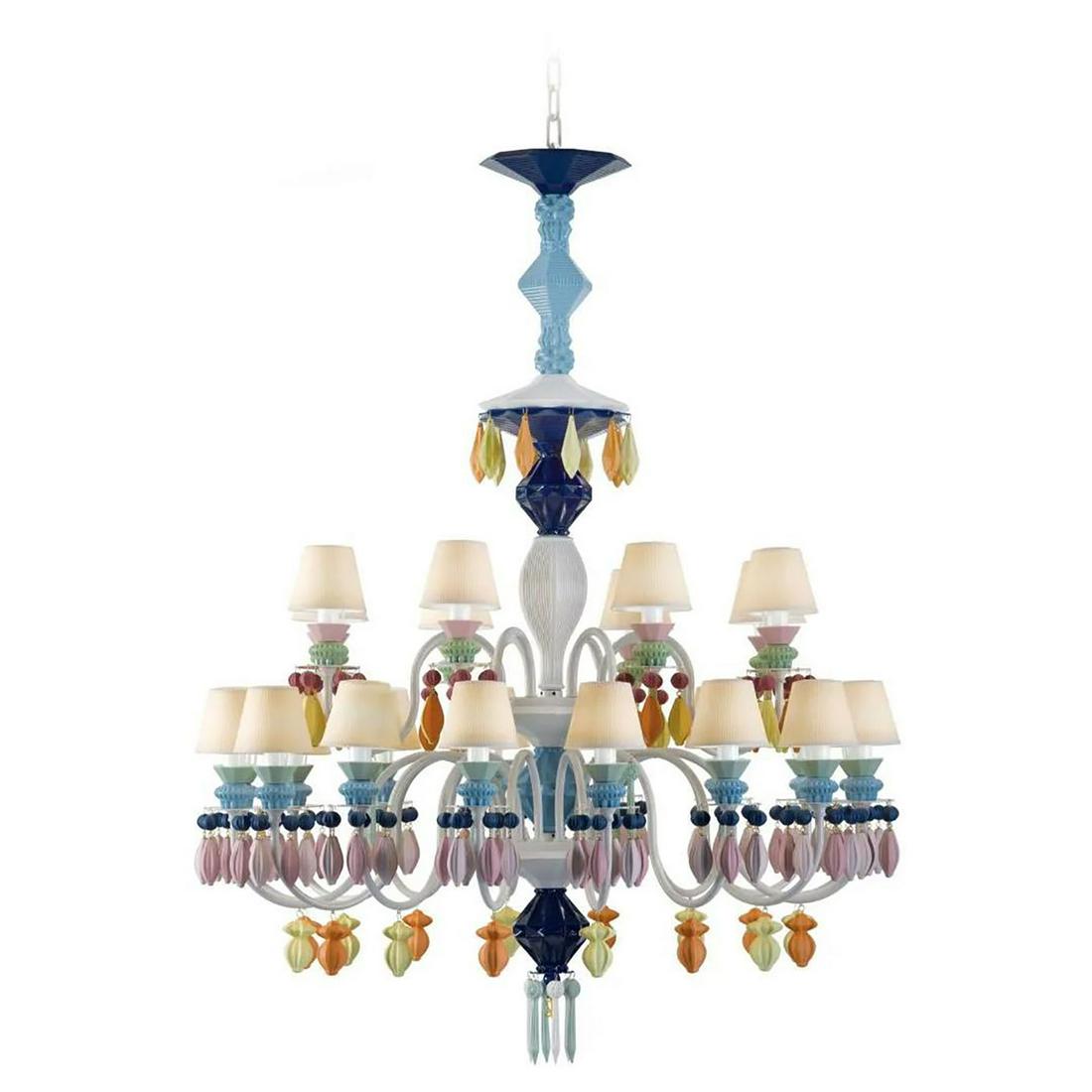 Lladro Porcelain 24 Lights Chandelier, Belle de Nuit 1023235 (1 of 5)