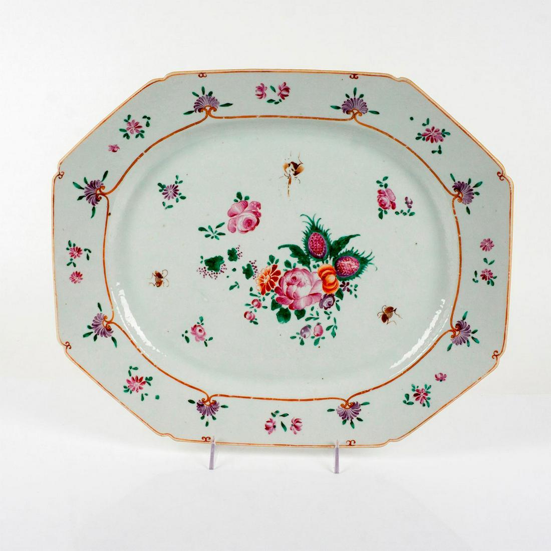 Antique Chinese Qing Period Famille Rose Rectangular Platter (1 of 3)