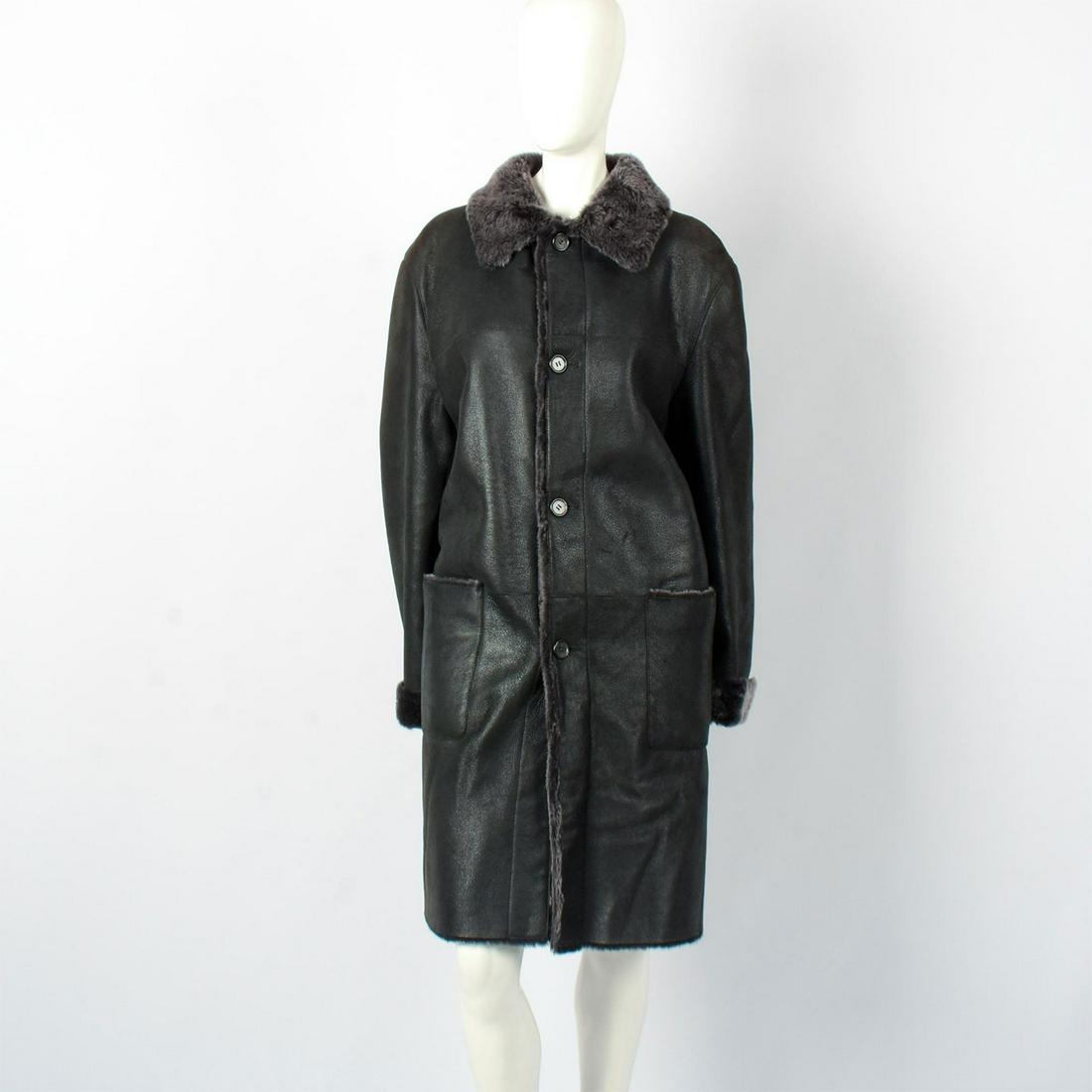Men's Prada Black Leather Coat (1 of 6)