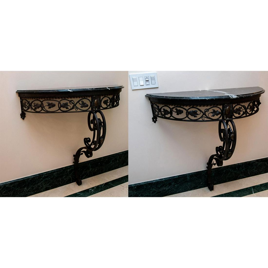 Pair of Antique French Marble Top Wall Mounted Tables (1 of 13)