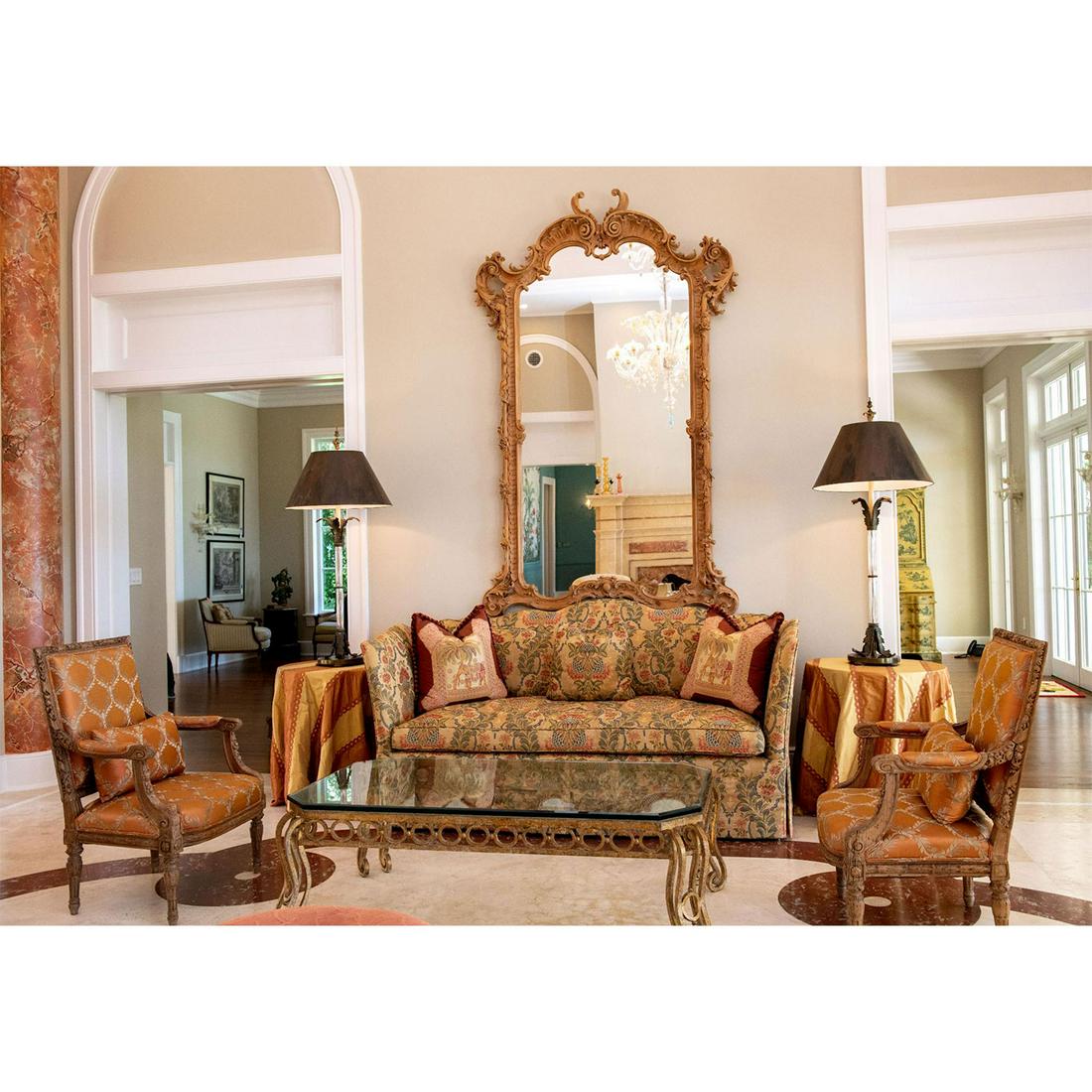 French Provincial Style Hand Carved Wood Mirror (1 of 10)