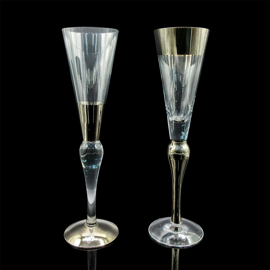 2pc Orrefors Champagne Flutes, Intermezzo (1 of 7)