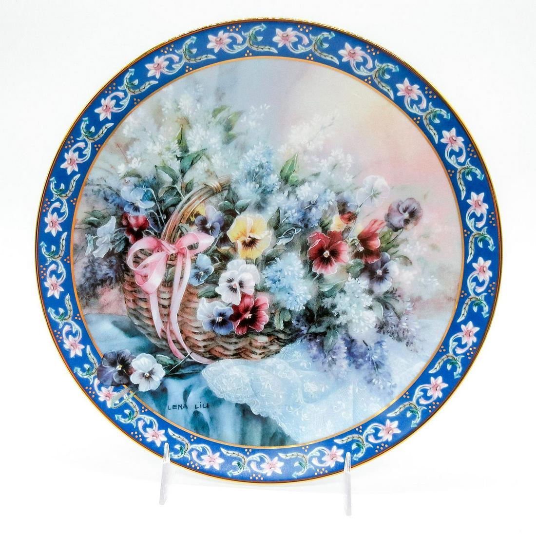 W.S. George Porcelain Plate, Pansies (1 of 6)