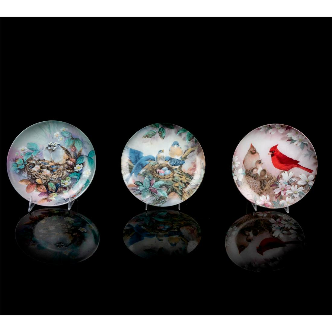 3pc W.S. George Fine China, Lena Liu Collectable Bird Plates (1 of 12)