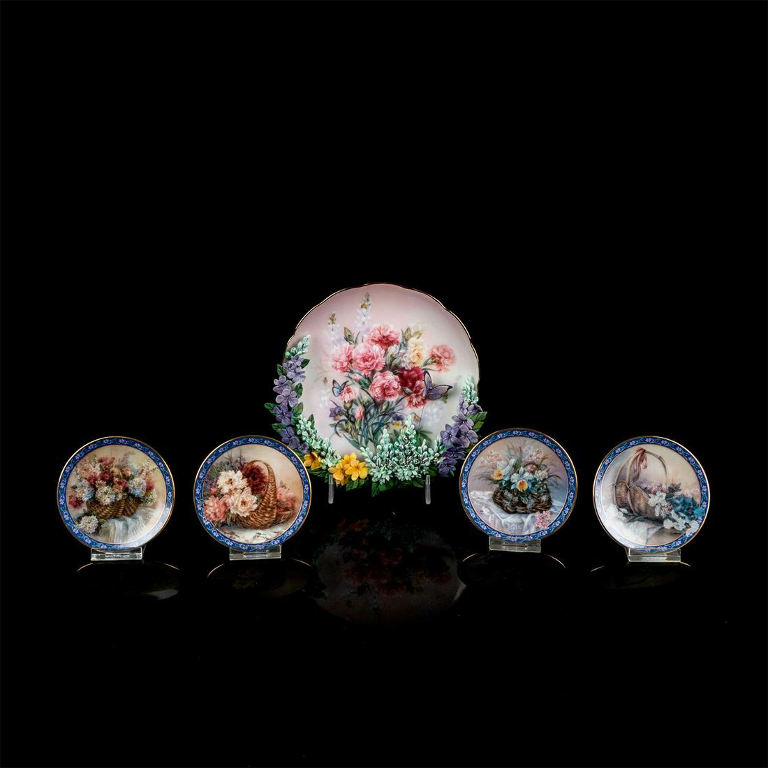 5pc Collectible Plates, Flowers (1 of 8)
