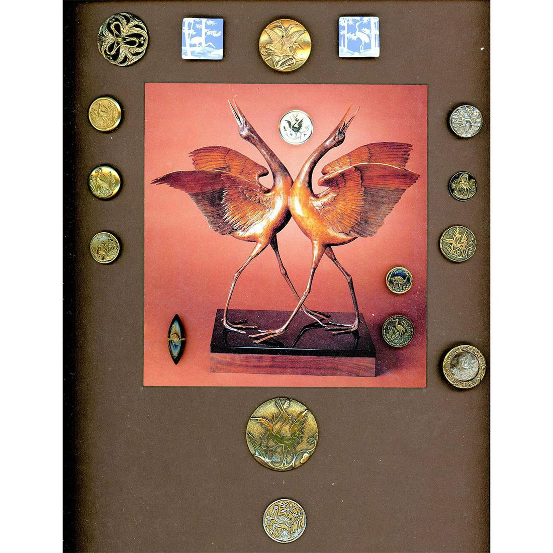 A Card of Division 1 & 3 asorted Bird Buttons (1 of 5)