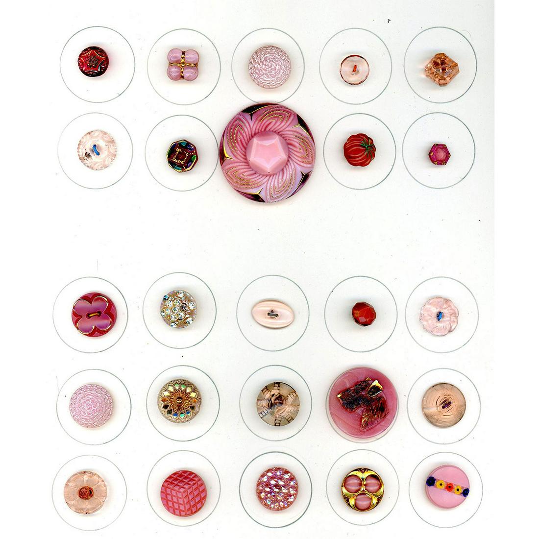 2 Cards of Division Three Assorted Color Glass Buttons (1 of 5)