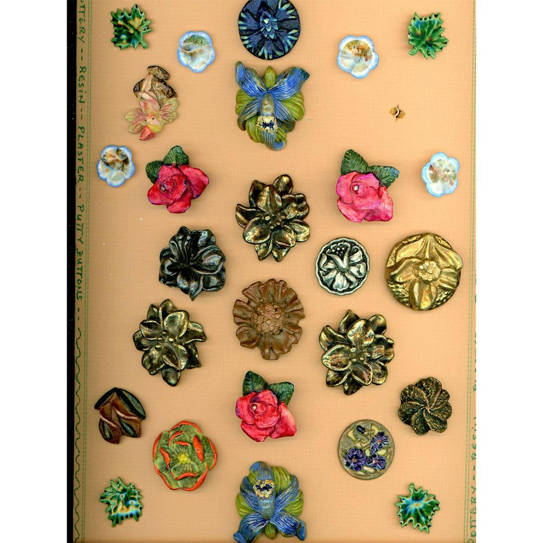 A Card of Division One Flower Buttons (1 of 4)