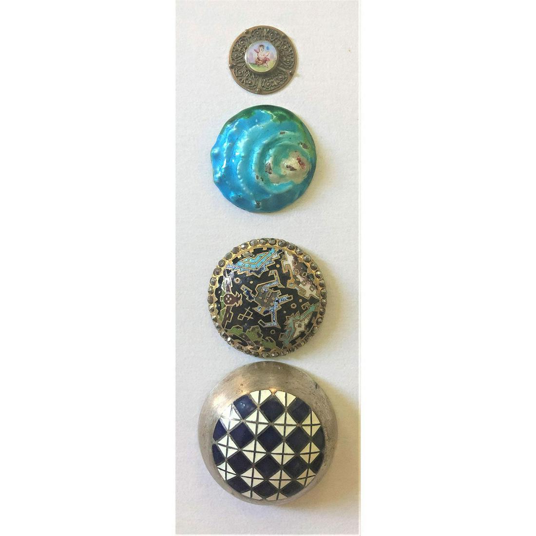 A Small Card of Assorted Division One Enamel Buttons (1 of 6)