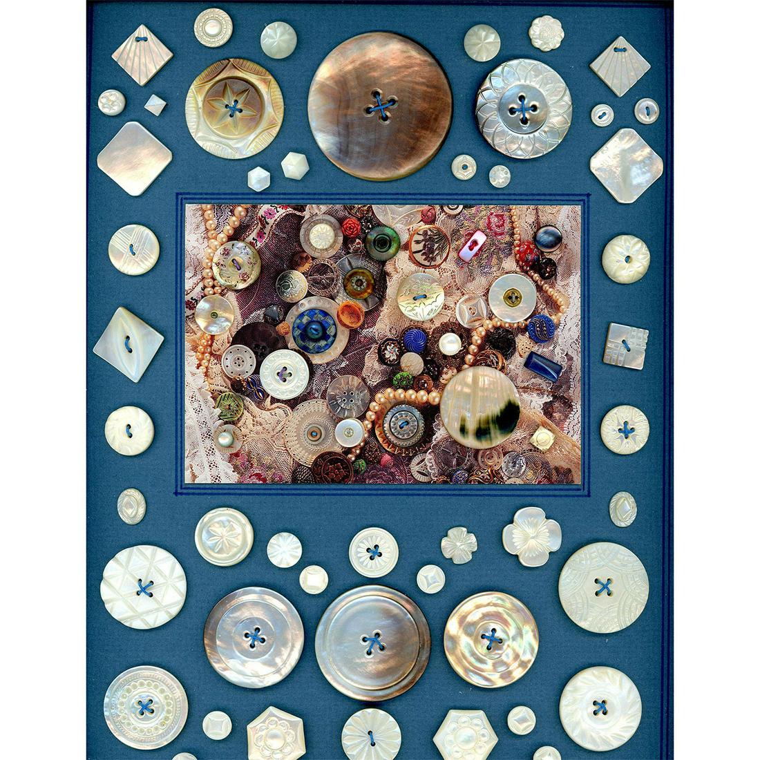 4 Cards of Division One Pearl & Pearl In Metal Buttons (1 of 4)