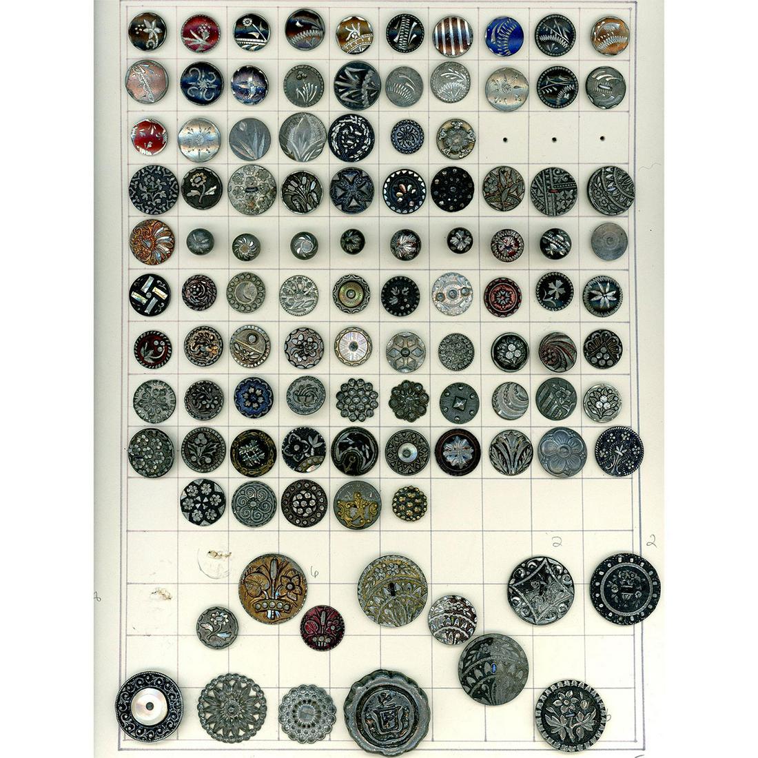 A Large Card of Assorted Div. 1 Metal Pewter Buttons (1 of 4)