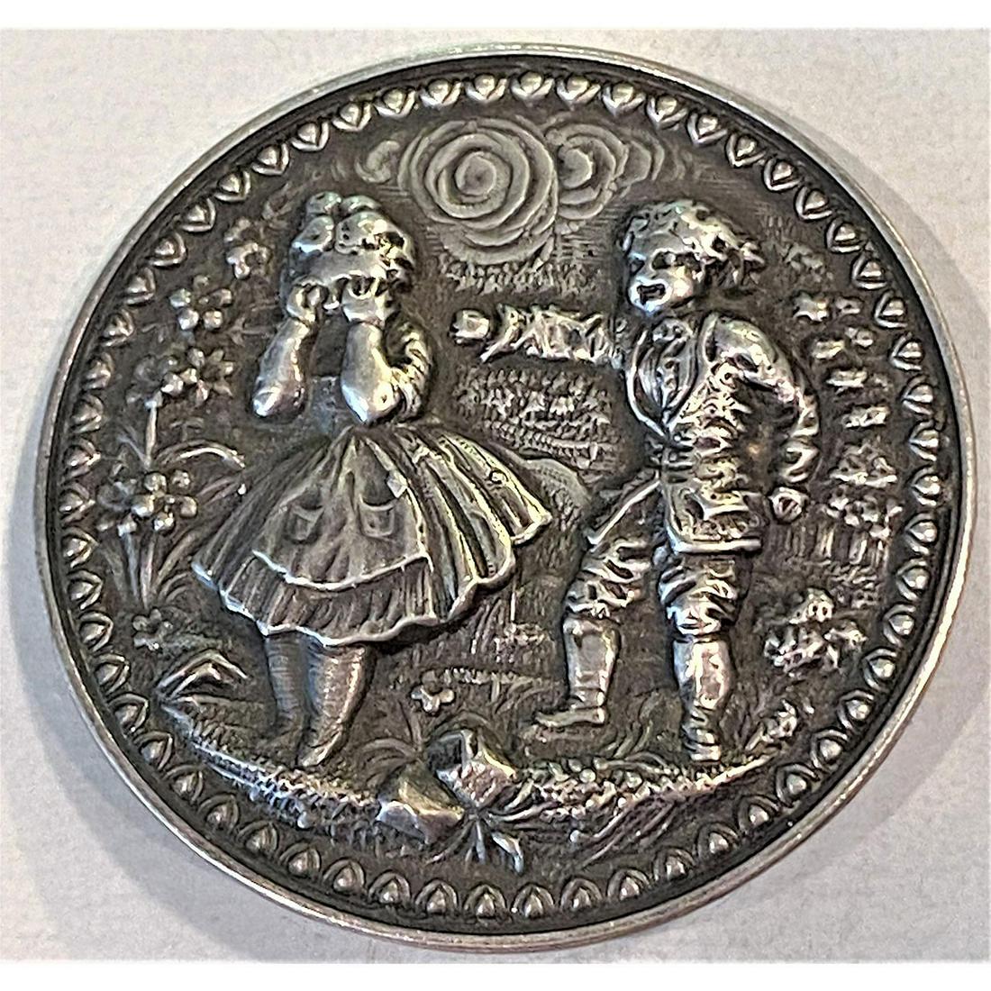 A Division One Silvered Brass Childrens Story Button (1 of 2)