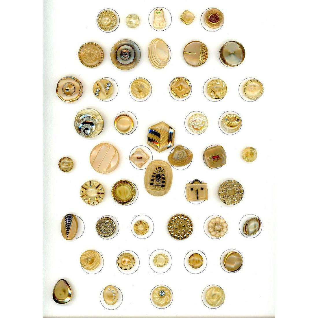 2 Cards of Division Three Carmel Colored Glass Buttons (1 of 5)