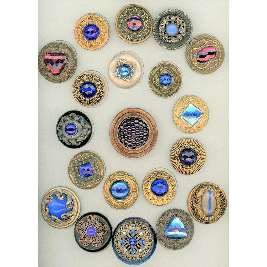 A Card of Division 1 & 3 Jeweled Buttons Incl. Bakelite (1 of 4)