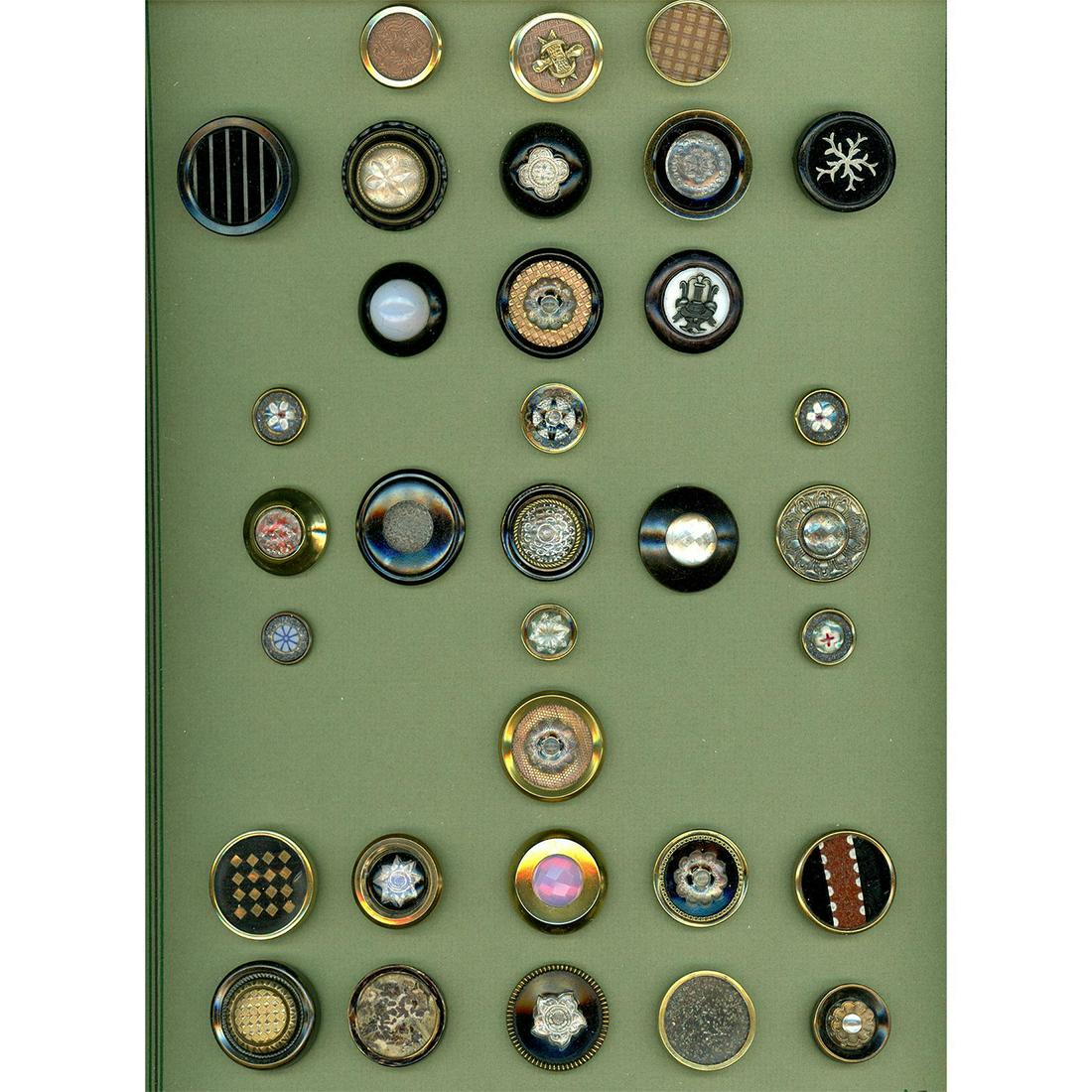 2 Cards of Division One Glass In Metal Buttons (1 of 6)