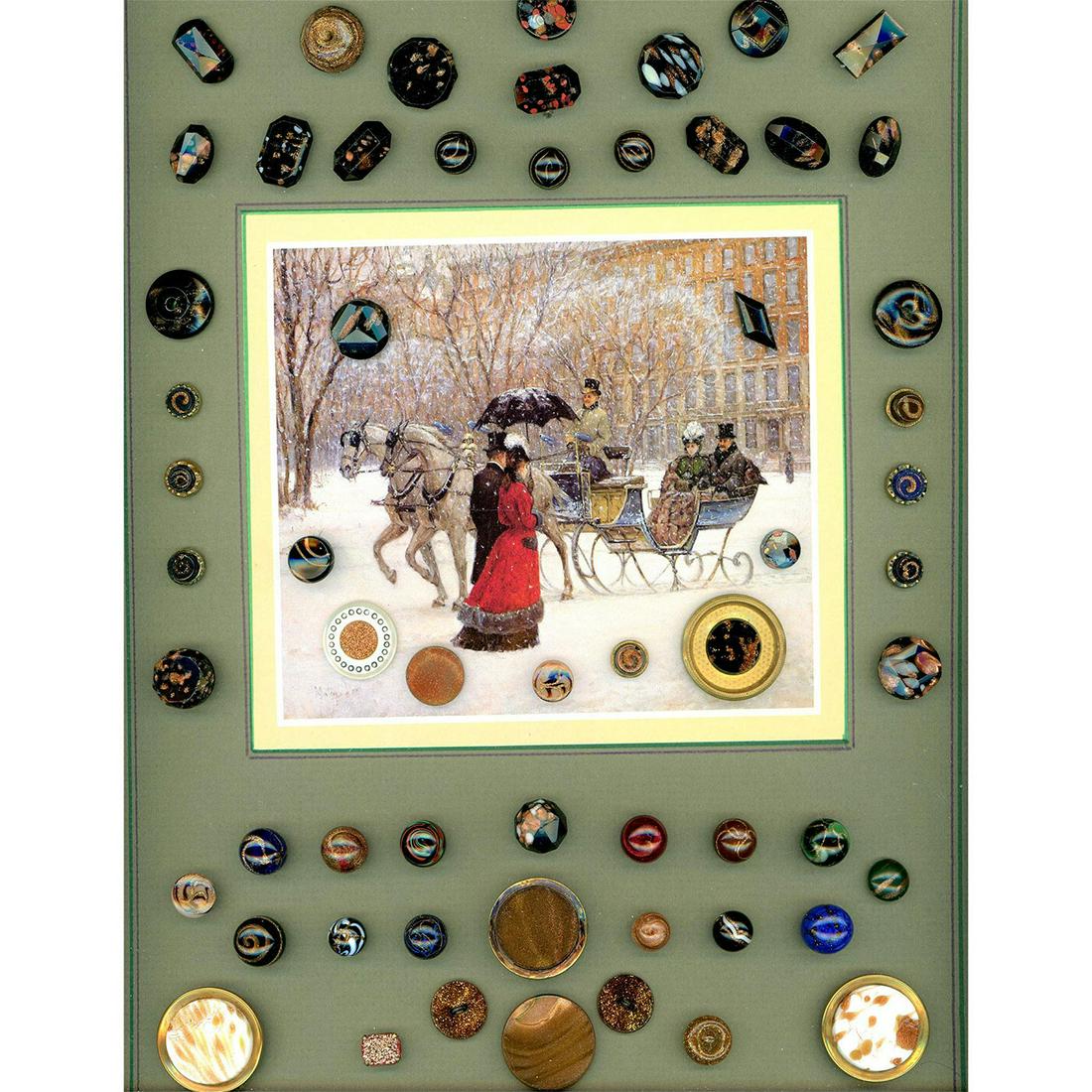 A Card of Division One Assorted Glass With Goldstone (1 of 4)