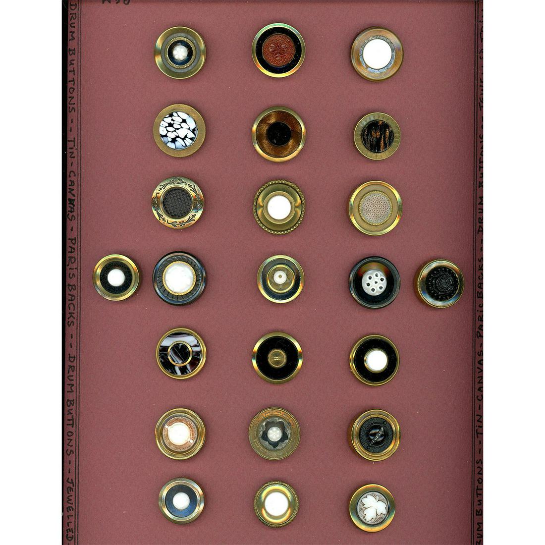 2 Cards of Division One Glass In Metal Buttons (1 of 6)