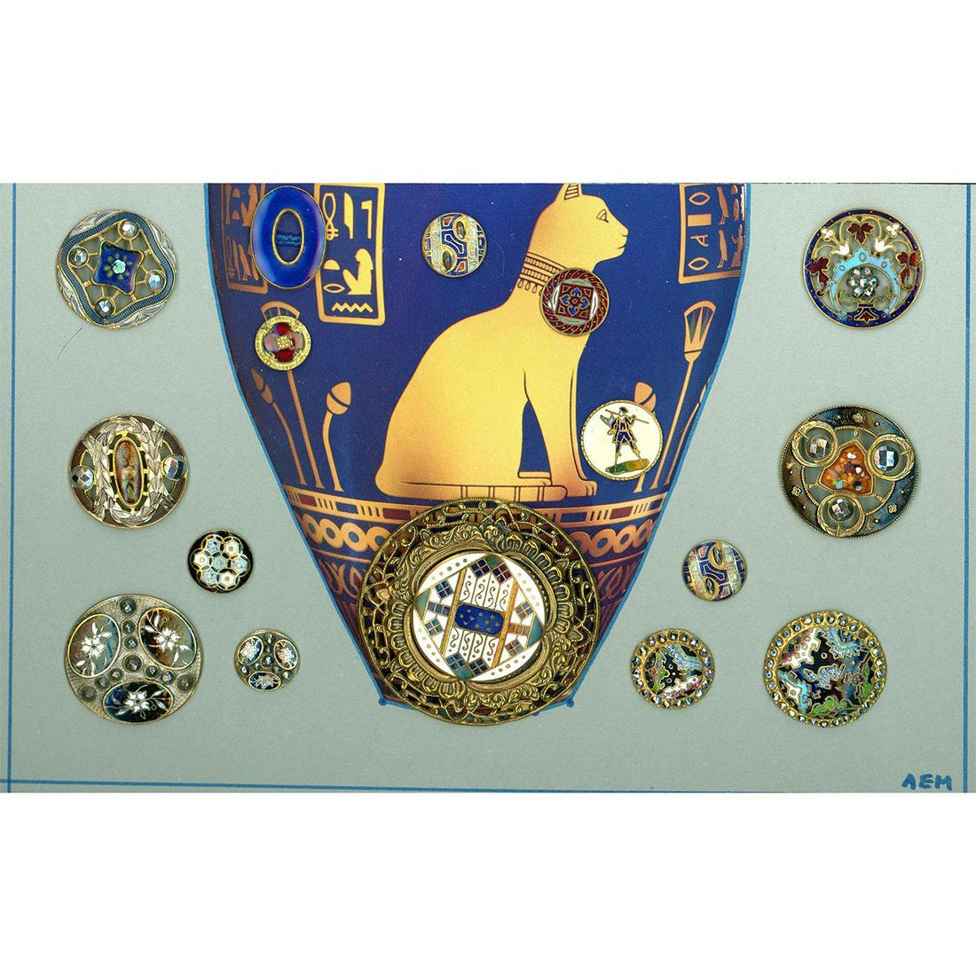 A Partial Card of Division One Enamel Buttons (1 of 4)