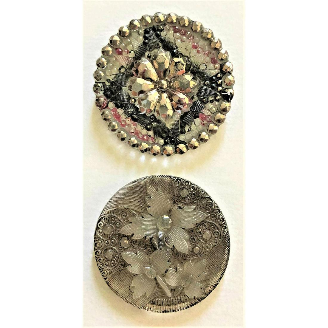 A Small Card of Division One Lacy Glass Buttons (1 of 4)