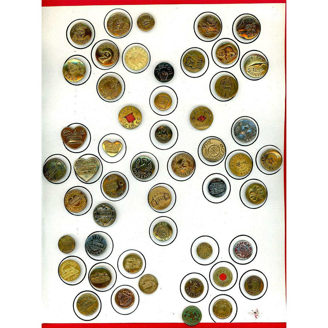 A Card of Division One Advertising Overall Buttons (1 of 5)