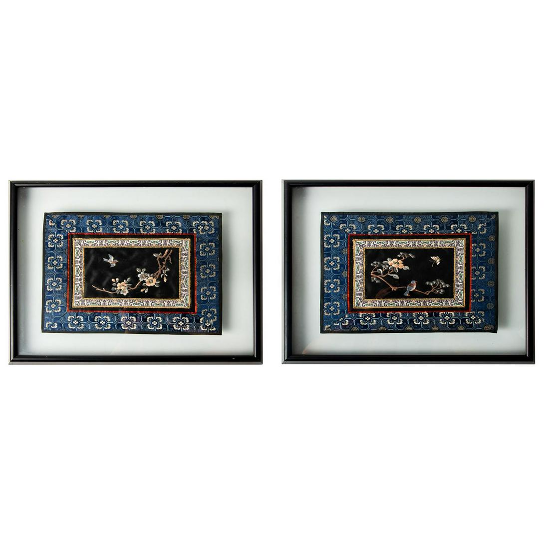 2pc Antique Chinese Hand Made Tapestries (1 of 13)