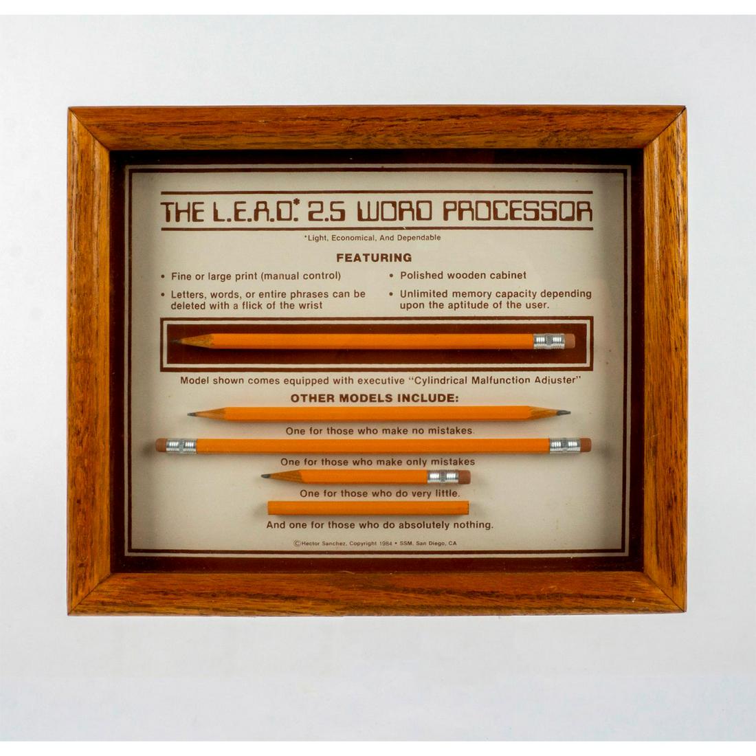 Vintage L.E.A.D. 2.5 Word Processor Pencils Plaque (1 of 4)