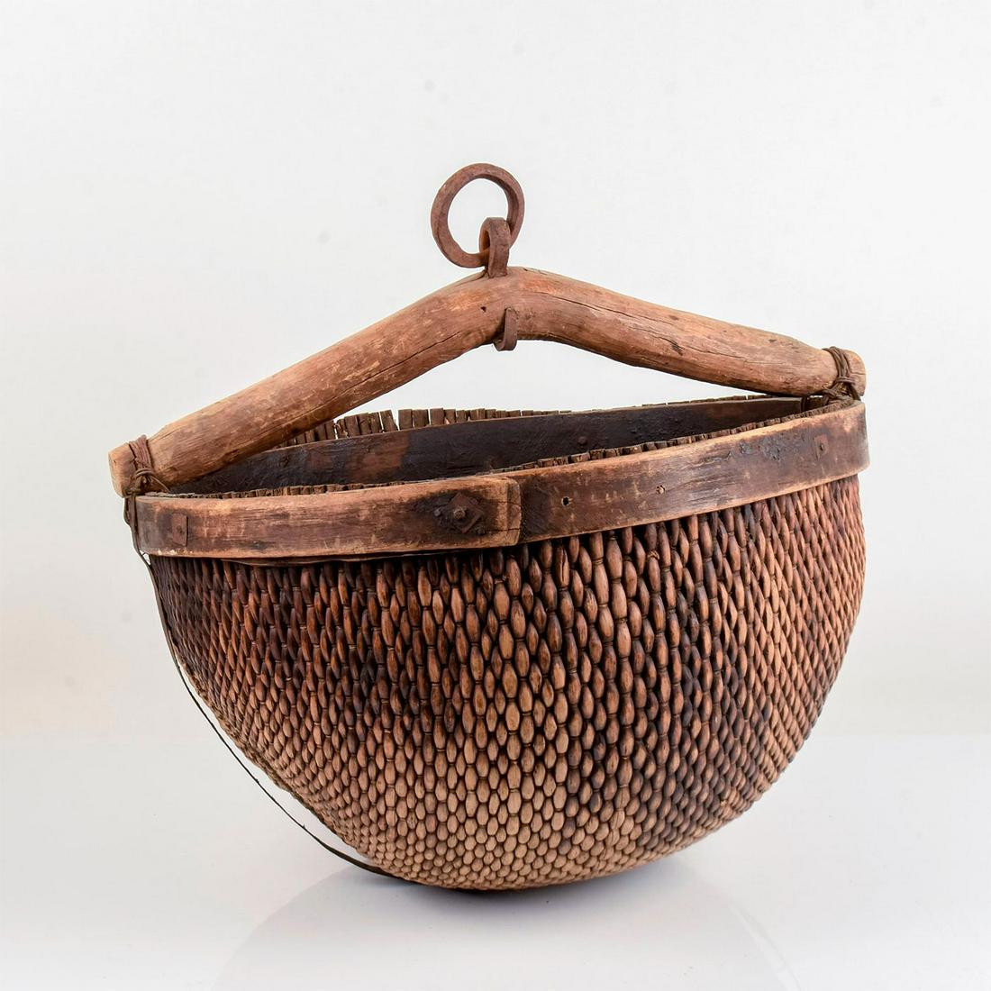 Antique Large Southeast Asian Wooden Basket (1 of 6)