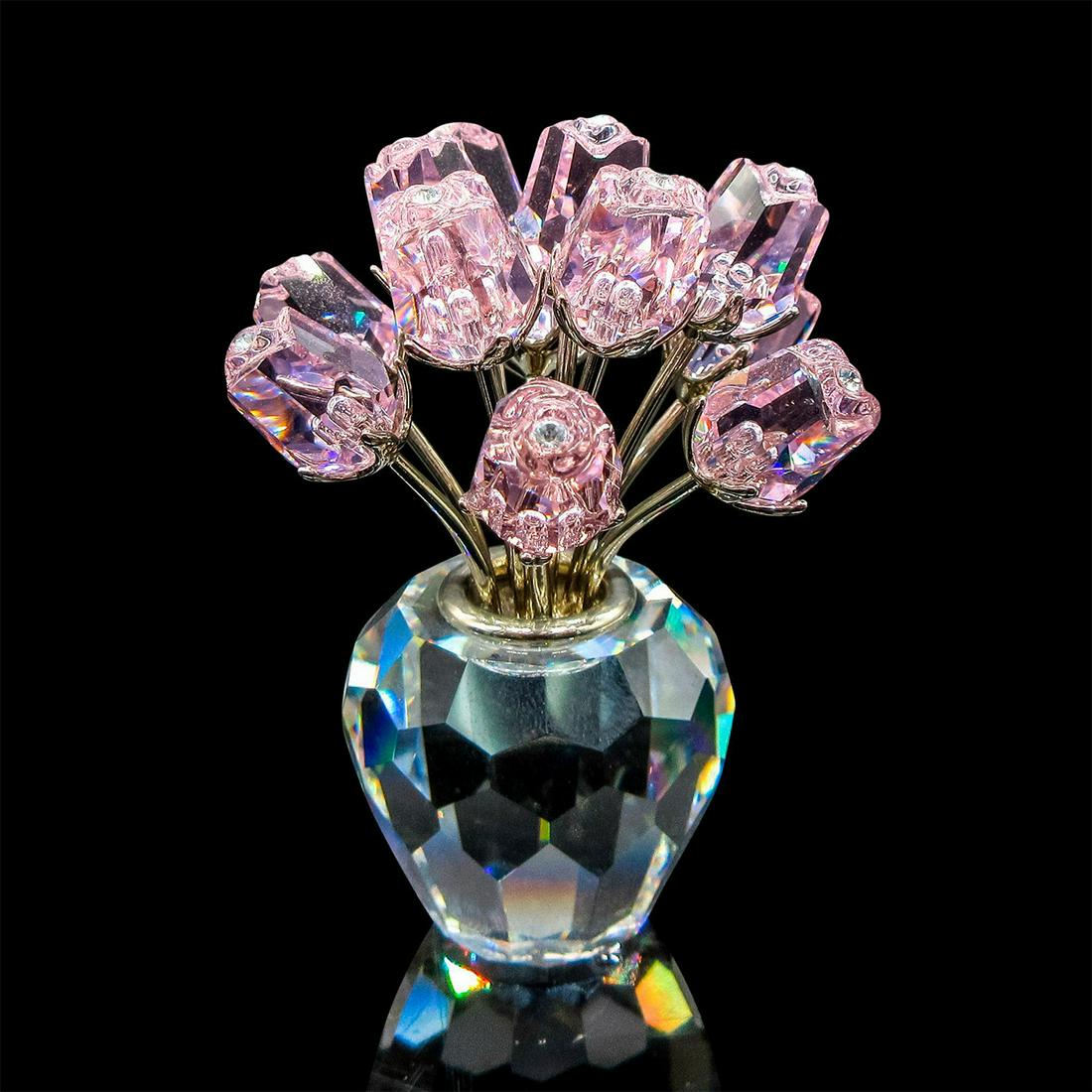 Swarovski Crystal Figurine, Roses, A Dozen Pink (1 of 4)