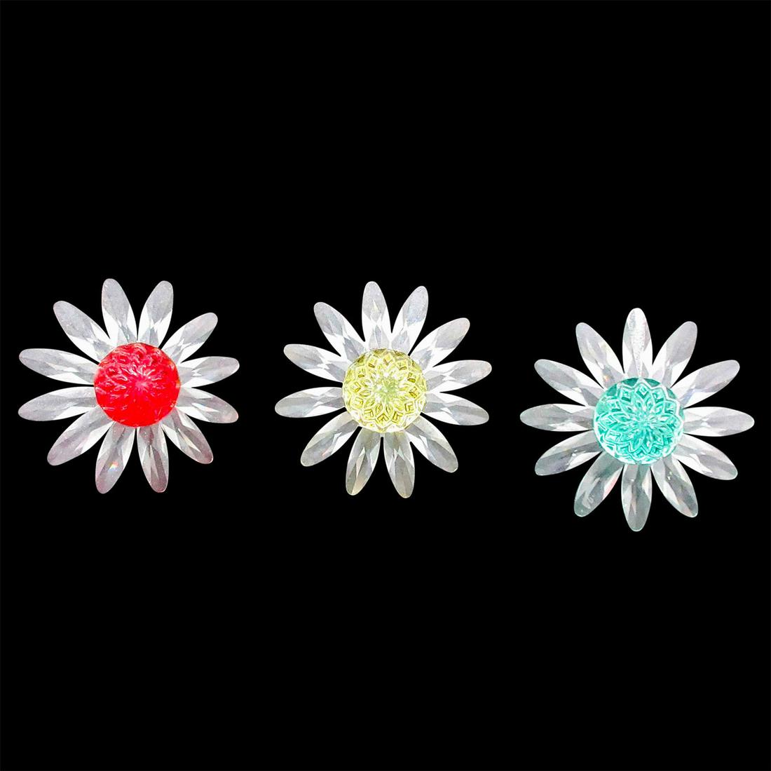 3pc Swarovski Crystal Figures, Daisies (1 of 2)
