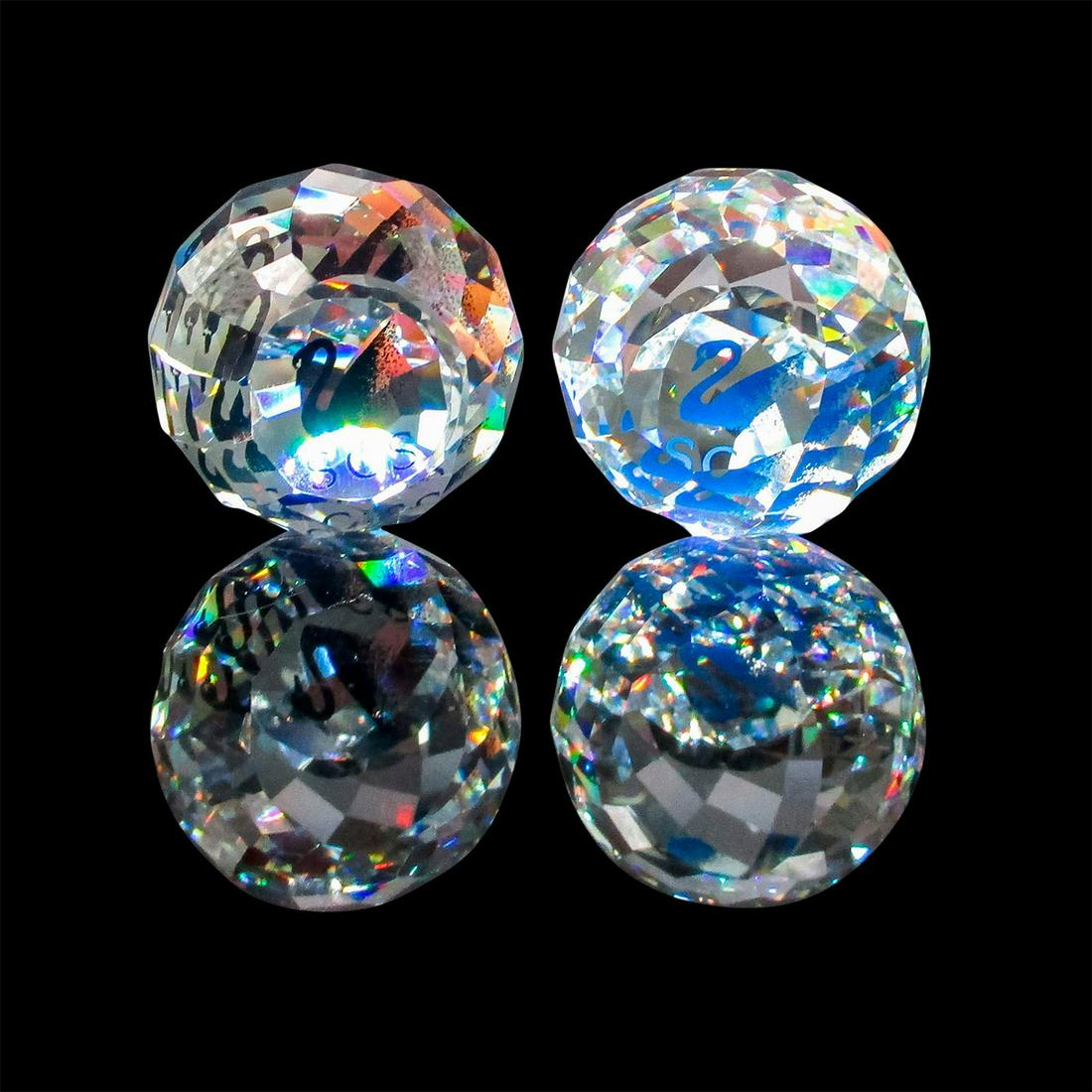 2pc Swarovski Crystal Paperweights, Swan (1 of 4)
